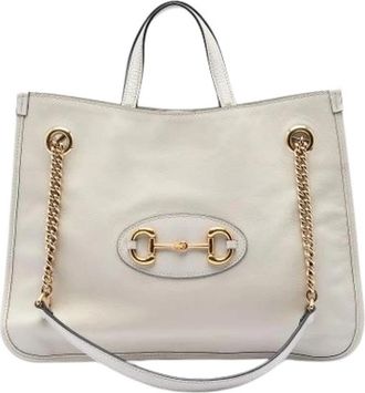Gucci Pre-owned Vintage Satchel - Dames - Vintage Shopper - Wit - ONE Size - Leer - Vintage
