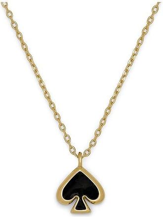 Kate Spade New York Everyday Spade Enamel Mini Pendant Womens Necklace Black