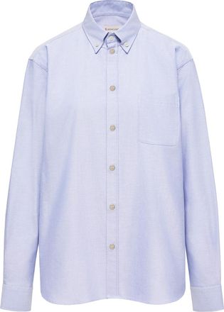 Moncler Moncler Cotton Shirt, Men, Blue, Size: 3xl