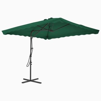 Berkfield Home Outdoor Parasol with Steel Pole 250x250 cm Green