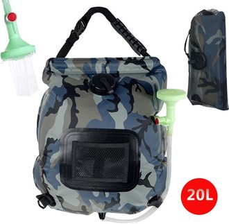 OEM Bolsa De Ducha Port&aacute;til De 20 Litros Para Camping: Bolsa De Ducha Plegable Con Calefacci&oacute;n Solar, Manguera Desmontable Y Cabezal De Ducha, Ideal Para 