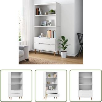 vidaXL Libreria scandinava - Libreria MOLDE Bianca 85x35x170,5 cm in Legno Massello di Pino