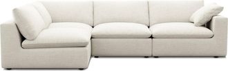 Castlery Customized Cream Performance Twill Left-Facing Chaise Sectional Sofa | Dawson by Castlery, Beige, Castlery Furniture
