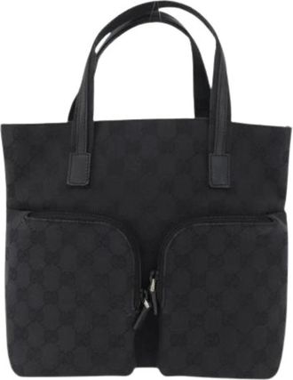 Gucci Pre-owned Canvas Tote Bag - Dames - Vintage Shopper - Zwart - ONE Size - Vintage