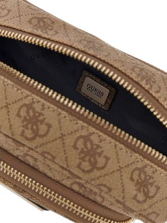 Guess Womens Pouch Latte Logo Polyurethane
