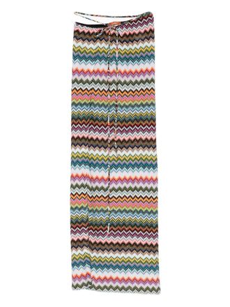 Missoni waist strap chevron skirt - women - Viscose/Metallised Fibres - M - Blue