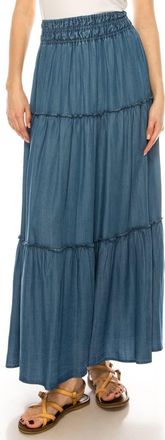 A Collective Story Tiered Denim Maxi Skirt in Light Indigo at Nordstrom, Size X-Large