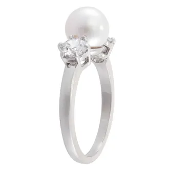 Swarovski Crystal Pearl Matrix Cocktail Ring, Size 58 (US 8)