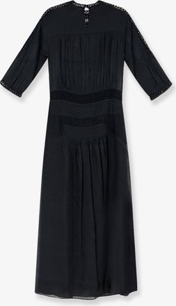 Isabel Marant Womens Dress Pamena Viscose-Linen Black