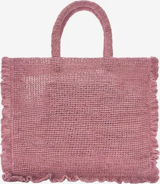 MC2 Saint Barth Womens Shoulder Bag Volant Raffia Pink
