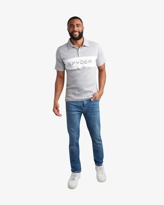 Spyder Men Short Sleeve Color Block Polo in Heather Grey at Nordstrom, Size Medium