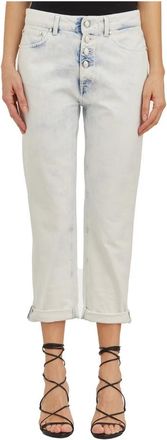 Dondup Denim Koons Gioiello Cropped Jeans - Dames - Cropped Jeans - Blauw - W27 - Denim - Jeans