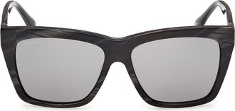 Max Mara 54mm Navigator Sunglasses in Black Horn /Smoke at Nordstrom Rack