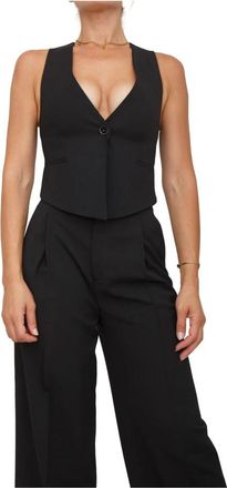 Twinset Zwart Vest - Dames - Gillet - Zwart - S - Polyester - Kostuums