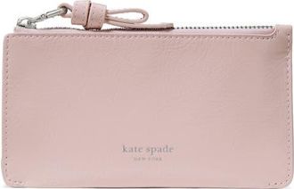 Kate Spade New York loop glazed leather card case in Morning Beach at Nordstrom