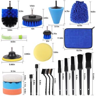 OEM Juego De 22 Cepillos Para Lavar Coches, Para Limpiar El Interior Y El Exterior De Los Veh&iacute;culos