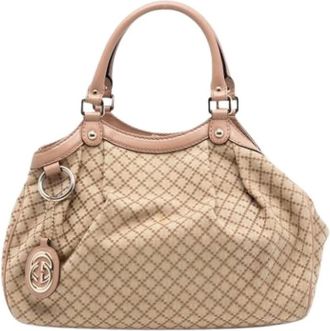 Gucci Pre-owned Handbags, female, Beige, Size: ONE SIZE Pre-owned Sukey