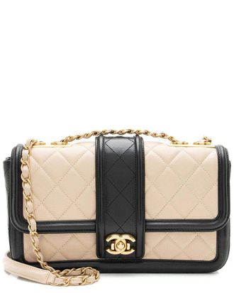Chanel Beige Quilted Calfskin Elegant Flap Bag (Authentic Pre-Loved)