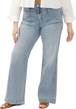 Silver Jeans Co Avery Curvy Patch Pocket Wide Leg Trouser Jeans in Wanderlust at Nordstrom, Size 12W X 33