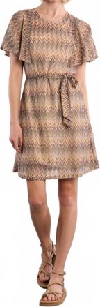 Lili Sidonio x Molly Bracken Womens Chevron Dress In Beige