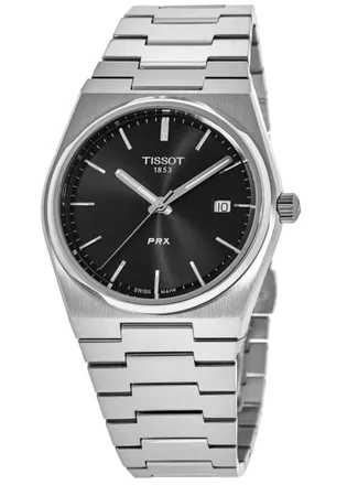 Tissot PRX Quartz Black Dial Steel Mens Watch T137.410.11.051.00