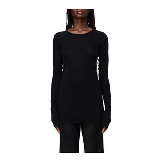 Rick Owens Long Sleeve T-Shirts, female, Black, M, Long Sleeve Basic Top