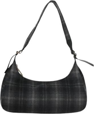 Ferragamo Pre-owned Shoulder Bags, female, Gray, Size: ONE SIZE Pre-owned Wool Shoulder Bag