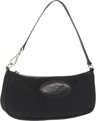 Prada Pre-owned Shoulder Bags, female, Black, Size: ONE SIZE Pre-owned Vintage Nylon Shoulder Bag