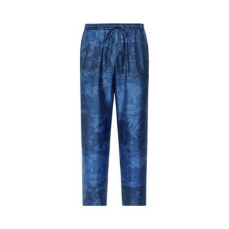 Pierre-Louis Mascia Straight Trousers, male, Blue, Size: XS Aloegum Silk Trouser