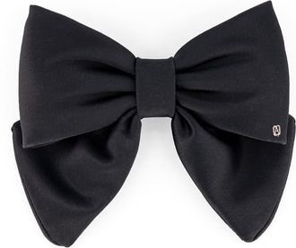 Alexandre de Paris Silk bow barette in Black at Nordstrom