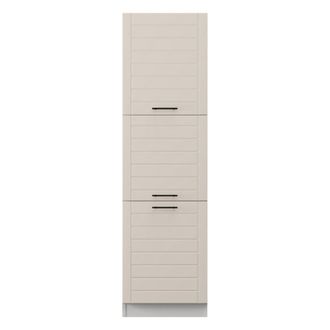Dmora Despensa De Cocina Hallst, Mueble De Cocina 6 Estantes, Puerta Batiente, 3 Puertas, 60x58x214h Cm Blanco Crema