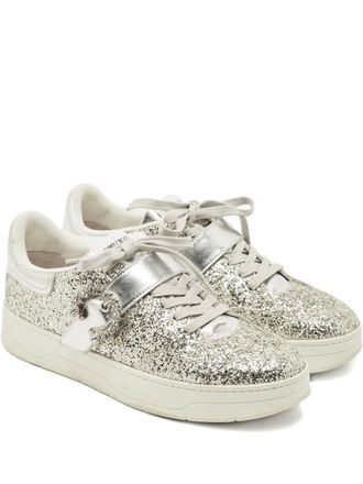 Jimmy Choo London Osaka glitter-embellished sneakers - Silver