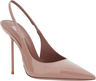 PARIS TEXAS Womens Slingback Lidia Pink Leather Calf Shoe