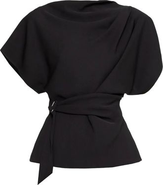 Nissa Top drappeggiato - Nero