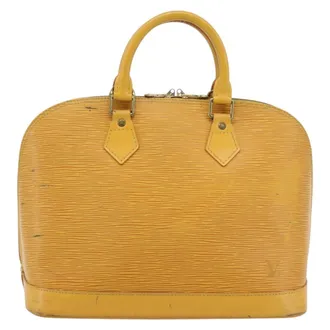 Louis Vuitton Alma Handbag Epi Leather Yellow Leather Handbag (Pre-Owned)