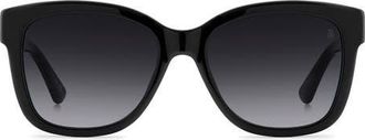 Stuart Weitzman 53mm Gradient Square Sunglasses in Black/Dark Grey at Nordstrom