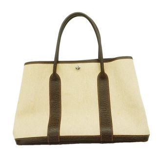 Herm&egrave;s Brown Toile H Tote Bag (Pre-Owned)