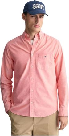 GANT Oxford Shirt - Heren - Casual Overhemden - Roze - 2XL - Katoen - Overhemden