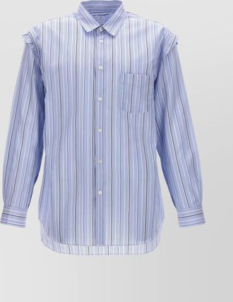 Comme Des Gar&ccedil;ons striped cotton long-sleeve shirt