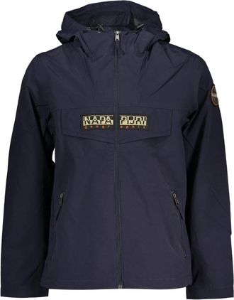 Napapijri Blauwe Waterdichte Sportjas met Capuchon - Heren - Zomerjassen - Blauw - S - Jassen