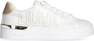 Liu Jo Witte Leren Sneakers Groot Logo - Dames - Sneakers - Wit - 36 EU - Schoenen