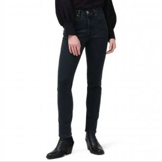 Levi's 501 Stripe High Waist Skinny Jeans In Black