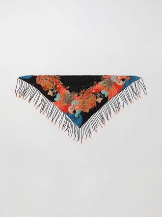 Etro Foulard Etro in seta stampa Paisley con frange di perline