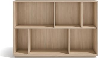 HERDASA Estanter&iacute;a Librer&iacute;a, Colecci&oacute;n Nack, Con 2 Niveles De Altura En Melamina Color Nogal Claro
