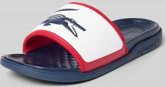 Lacoste Badeschuhe mit Logo-Print Modell SERVE SLIDE 1.0 in Weiss, Gr&ouml;&szlig;e 10