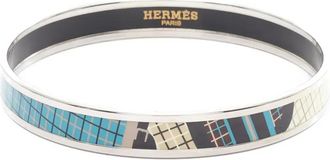 Hermès 2010s enamel-printed PM bangle - women - Metal/Enamel - One Size - Silver