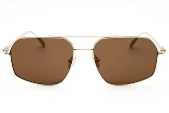 Ferragamo SF313S Rectangular Metal Sunglasses - Gold