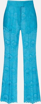 Valentino Broderie anglaise scalloped cotton straight pants