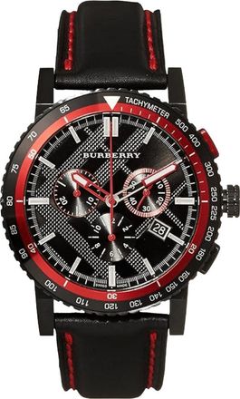 Burberry BU9803 Mens Chronograph Watch - Black Leather - One Size