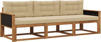 vidaXL Conjunto De Sof&aacute;s De Exterior 3 Uds. Natural Y Beige Vidaxl
